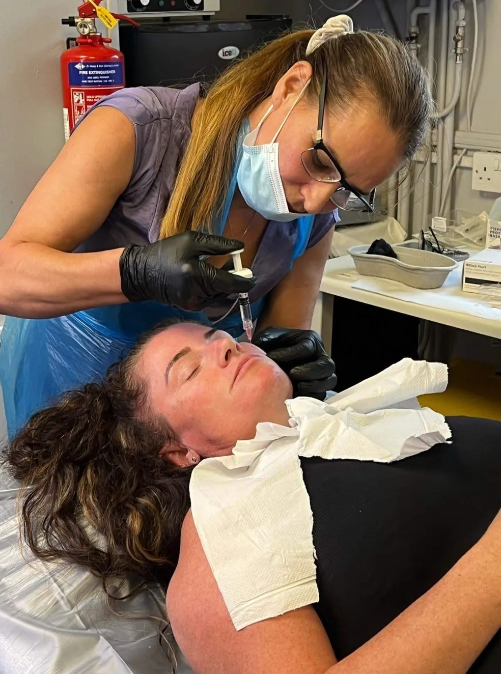 Mel Barge performing an advanced filler treatment in her Oakham treatment room